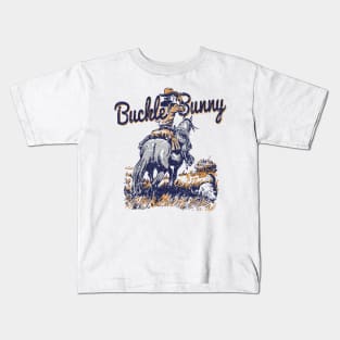 Cowboy Ranch Buckle Bunny Western Cowgirl Kids T-Shirt
